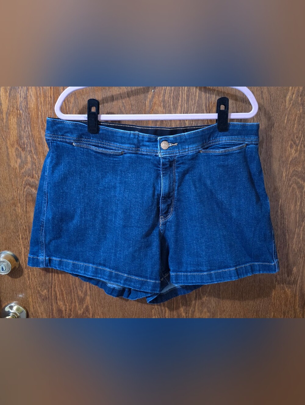 Ava & Viv Dark Blue Denim Mid-Rise Shorts